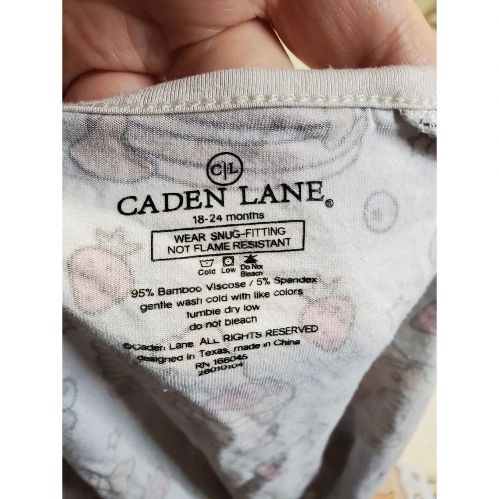 Caden Lane Blue Pancake Anime Zippy Bamboo Pajama Baby Girl 18 24 months Casual